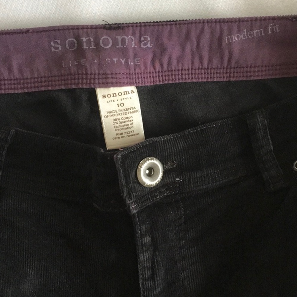 Sonoma Black corduroy pants Size 10 - Picture 4 of 5